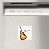 Fügen Sie Ihren Namen Text braun akustische Gitarr Magnet (In Situ (Geschirrspüler))