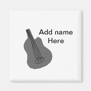 Fügen Sie Ihren Namen Text braun akustische Gitarr Magnet