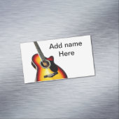 Fügen Sie Ihren Namen Text braun akustische Gitarr Magnetische Visitenkarte (Beispiel)