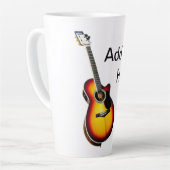 Fügen Sie Ihren Namen Text braun akustische Gitarr Milchtasse (Linke Ecke)