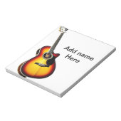 Fügen Sie Ihren Namen Text braun akustische Gitarr Notizblock (Rotiert)