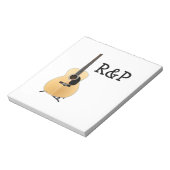 Fügen Sie Ihren Namen Text braun akustische Gitarr Notizblock (Rotiert)