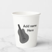 Fügen Sie Ihren Namen Text braun akustische Gitarr Pappbecher (Rückseite)