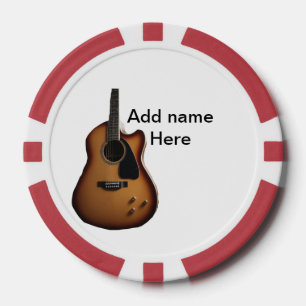 Fügen Sie Ihren Namen Text braun akustische Gitarr Pokerchips