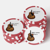 Fügen Sie Ihren Namen Text braun akustische Gitarr Pokerchips (Stapel)
