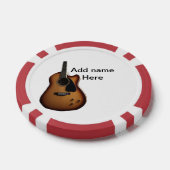 Fügen Sie Ihren Namen Text braun akustische Gitarr Pokerchips (Einzeln)