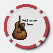 Fügen Sie Ihren Namen Text braun akustische Gitarr Pokerchips (Rückseite)