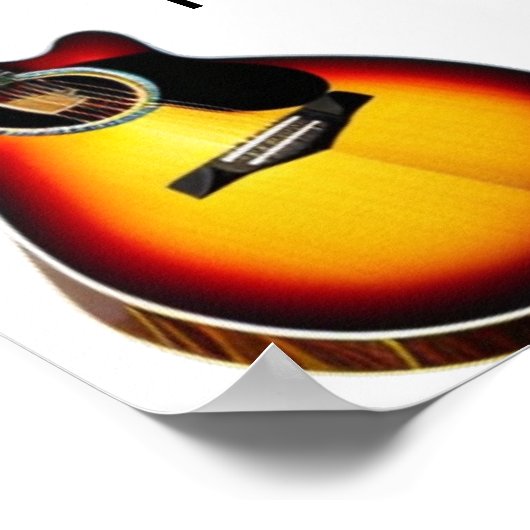 Fügen Sie Ihren Namen Text braun akustische Gitarr Poster (Ecke)