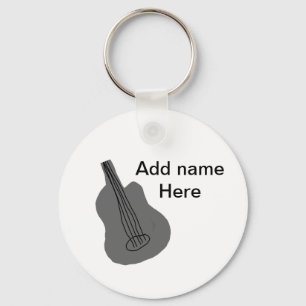 Fügen Sie Ihren Namen Text braun akustische Gitarr Schlüsselanhänger