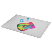 Fügen Sie Ihren Namen Text braun akustische Gitarr Schneidebrett (Ecke)