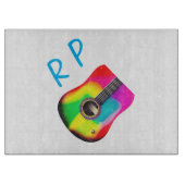 Fügen Sie Ihren Namen Text braun akustische Gitarr Schneidebrett (Vorderseite)