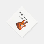 Fügen Sie Ihren Namen Text braun akustische Gitarr Serviette (Ecke)