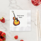 Fügen Sie Ihren Namen Text braun akustische Gitarr Serviette (Beispiel)