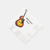 Fügen Sie Ihren Namen Text braun akustische Gitarr Serviette (Ecke)
