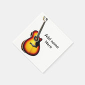 Fügen Sie Ihren Namen Text braun akustische Gitarr Serviette (Ecke)