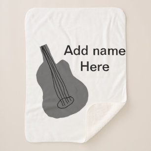 Fügen Sie Ihren Namen Text braun akustische Gitarr Sherpadecke