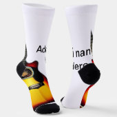 Fügen Sie Ihren Namen Text braun akustische Gitarr Socken (Gewinkelt)