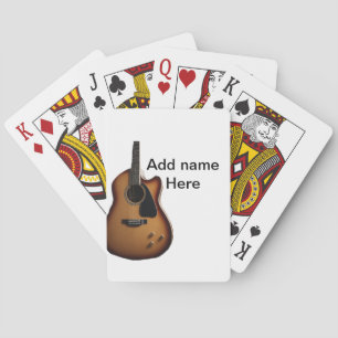 Fügen Sie Ihren Namen Text braun akustische Gitarr Spielkarten