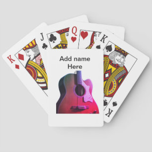 Fügen Sie Ihren Namen Text braun akustische Gitarr Spielkarten
