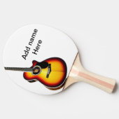 Fügen Sie Ihren Namen Text braun akustische Gitarr Tischtennis Schläger (Seitenansicht)