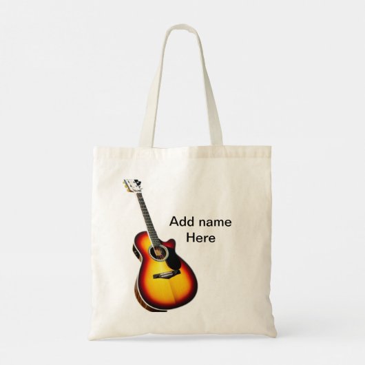 Fügen Sie Ihren Namen Text braun akustische Gitarr Tragetasche (Rückseite)