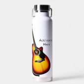 Fügen Sie Ihren Namen Text braun akustische Gitarr Trinkflasche (Vorne)