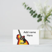 Fügen Sie Ihren Namen Text braun akustische Gitarr Visitenkarte (Stehend Vorderseite)