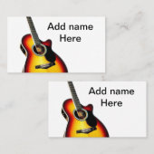 Fügen Sie Ihren Namen Text braun akustische Gitarr Visitenkarte (Vorne/Hinten)