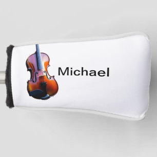 Fügen Sie Ihren Namen Text braun Violine Musik Lie Golf Headcover
