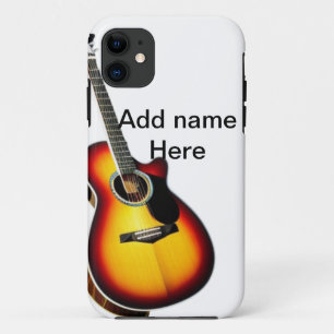 Fügen Sie Ihren Namen Text braune Akustikgitarre e Case-Mate iPhone Hülle