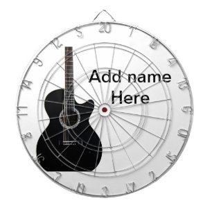 Fügen Sie Ihren Namen Text braune Akustikgitarre e Dartscheibe