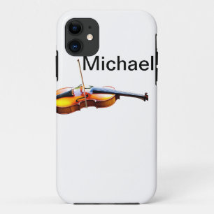 Fügen Sie Ihren Namen Text braune Violine Musiklie Case-Mate iPhone Hülle