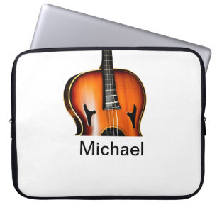 Fügen Sie Ihren Namen Text braune Violine Musiklie Laptopschutzhülle