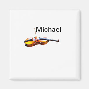 Fügen Sie Ihren Namen Text braune Violine Musiklie Magnet