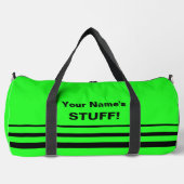 Fügen Sie Ihren Namen Text Fluro Green hinzu Duffle Bag (Vorderseite)