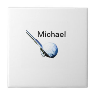 Fügen Sie Ihren Namen Text Golfball Club Sportausr Fliese