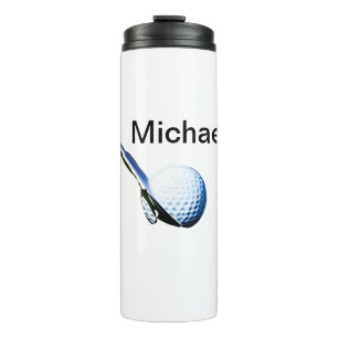 Fügen Sie Ihren Namen Text Golfball Club Sportausr Thermosbecher