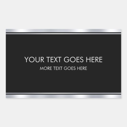 Fügen Sie Ihren Namen Text modern elegant Schwarz Rechteckiger Aufkleber (Vorderseite)