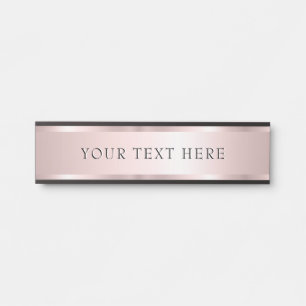 Fügen Sie Ihren Namen Text Rose Gold Upload Logo Türschild