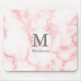 Fügen Sie Ihren Namen und Monogramm Imitat-rosa Mousepad