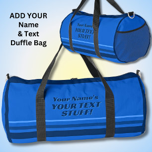 Fügen Sie Ihren Namen und Text Betreffzeile blau g Duffle Bag