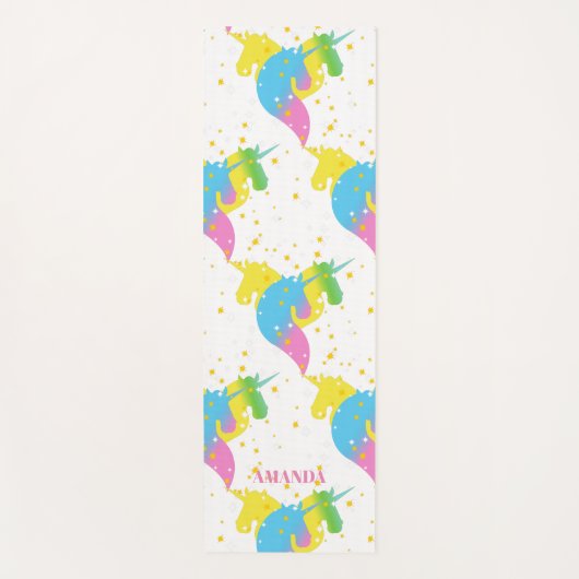 Fügen Sie Ihren Namen Unicorn Muster Yoga Mat Yogamatte (Vorderseite)