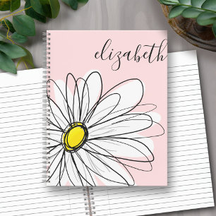 Fügen Sie Ihren Namen Whimsical Daisy KANN Farbe Notizblock