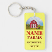 Fügen Sie Ihren Namen zu Red Barn mit Blue Sky hin Schlüsselanhänger (Vorderseite)