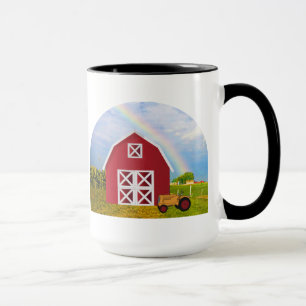 Fügen Sie Ihren Namen zu roter Scheune mit blauem Tasse