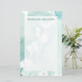 Fügen Sie Ihren Namens| Ginkgo auf staubigem Briefpapier (Stehend Vorderseite)