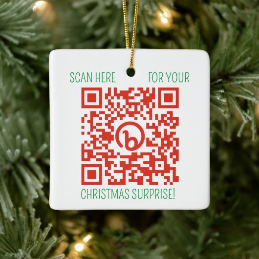 Fügen Sie Ihren QR-Code für Ihr Business Promo zu Keramikornament (Baum)
