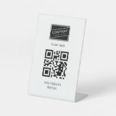 Fügen Sie Ihren QR-Code und Ihr Firmenlogo hinzu Sockelschild (Vorderseite)