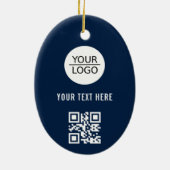 Fügen Sie Ihren QR-Logo-Code Benutzerdefinierte Te Keramik Ornament (Hinten)