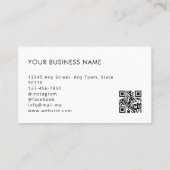 Fügen Sie Ihren Schwarz-weißen QR-Code für die Log Visitenkarte (Rückseite)